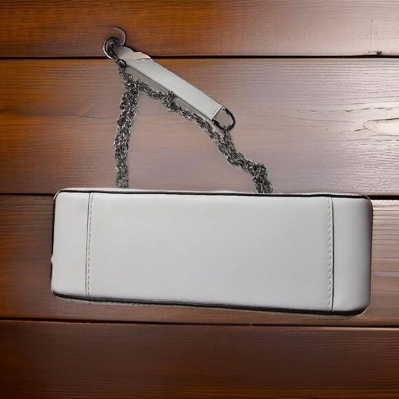 Michael Kors Large Soho Studded Leather Shoulder Bag Optic White/Silver NWOT - Picture 10 of 10